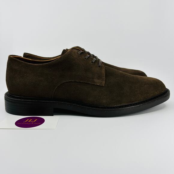 Polo Ralph Lauren Men's Asher Derby Brown Suede Oxford Lace Up Shoes Size 10.5